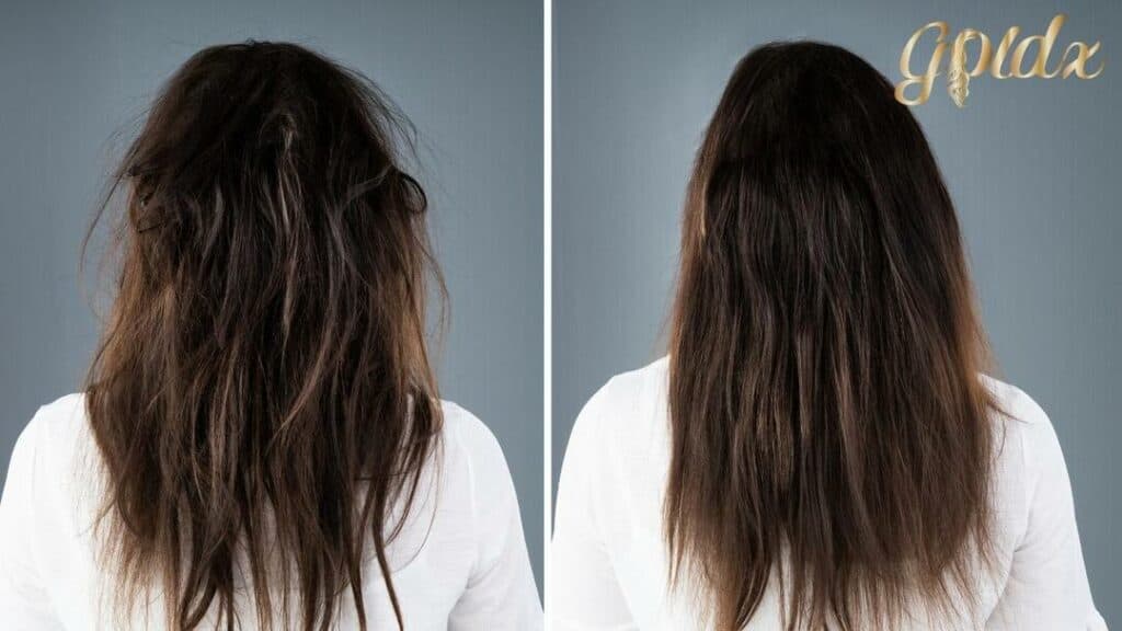 לפני ואחרי החלקת שיער אורגנית